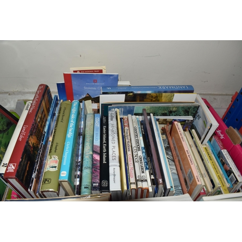 912 - SIX BOXES OF BOOKS AND MAPS, over one hundred books, a mixture of hardback and paperback format, sub... 