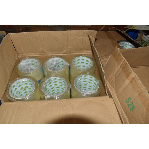 939 - FIVE BOXES OF RHINO CLEAR-NO NOISE PARCEL TAPE, 48mm x 66m, each box contains thirty six rolls of ta... 