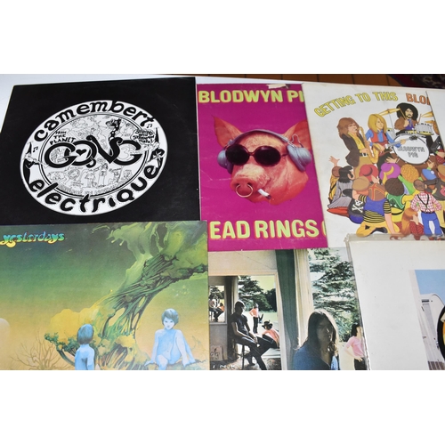 997 - A BOX OF RECORDS, thirty LPs and 12'' singles to include Camembert Electrique Gong VC502, Budgie In ... 