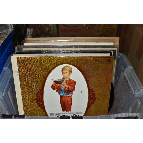 940 - FIVE BOXES OF LP RECORDS AND BOOKS, a collection of over fifty LPs to include Jazz Impressions of Ja... 