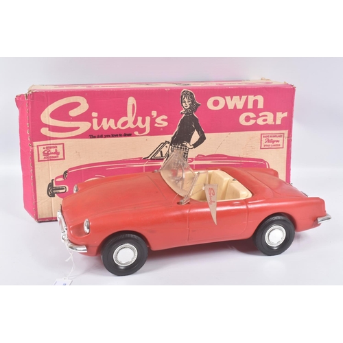 8 - A BOXED PEDIGREE SINDY'S OWN CAR, red MGB style car, complete and in fairly good condition, has usua... 