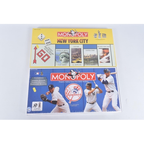 18 - FOUR BOXED US CITY USAOPOLY MONOPOLY SETS, to include a sealed 2001 New York City, a unsealed 1998 N... 