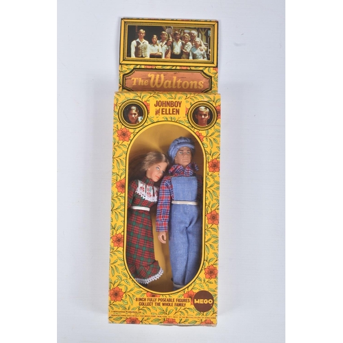 37 - THREE BOXED 1974 LORIMAR PRODUCTIONS MEGO THE WALTONS 8 INCH TWIN FIGURE SETS, the first a Grandma a... 