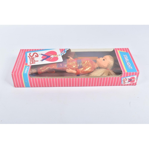 45 - A BOXED PEDIGREE SINDY STARLIGHT DOLL, numbered 42011, shiny pink outfit dolls shoes free within the... 