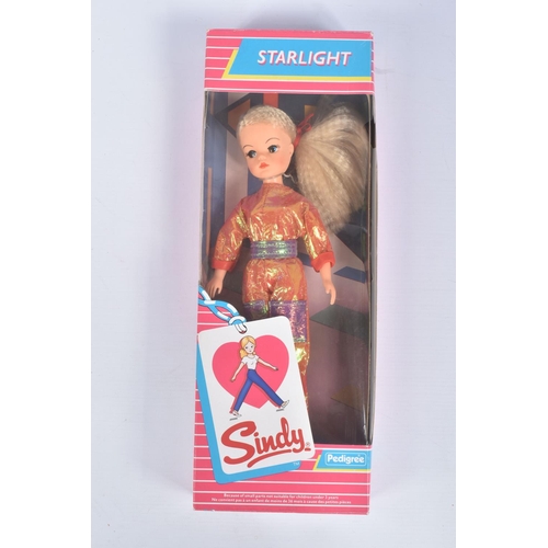 45 - A BOXED PEDIGREE SINDY STARLIGHT DOLL, numbered 42011, shiny pink outfit dolls shoes free within the... 