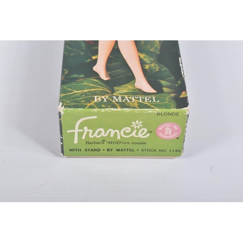 57 - A BOXED MATTEL FRANCIE DOLL, No.1140, straight leg blonde version, with Francie label to right wrist... 