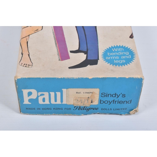 63 - A BOXED PEDIGREE PAUL DOLL, No.13MPS, doll marked 'Made in Hong Kong', in Casual outfit with white s... 