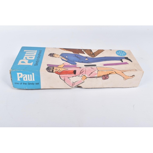 63 - A BOXED PEDIGREE PAUL DOLL, No.13MPS, doll marked 'Made in Hong Kong', in Casual outfit with white s... 