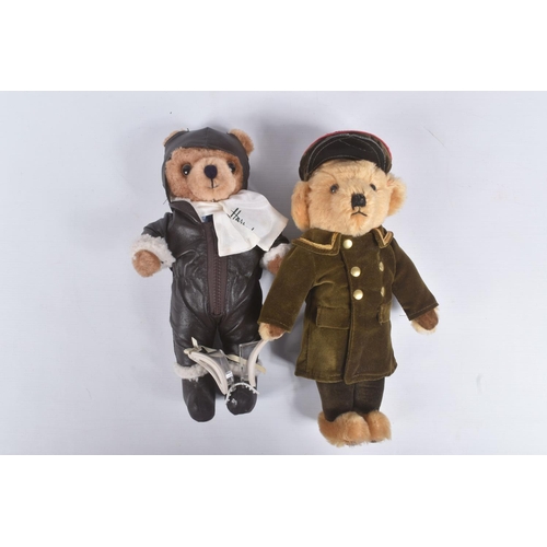 76 - FIVE MERRYTHOUGHT FOR HARRODS TEDDY BEARS, Beefeater, Policeman, Harrods Doorman, Sherlock Holmes an... 