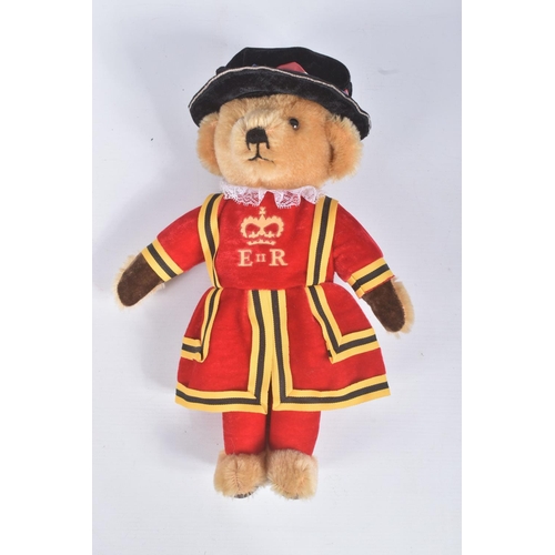 76 - FIVE MERRYTHOUGHT FOR HARRODS TEDDY BEARS, Beefeater, Policeman, Harrods Doorman, Sherlock Holmes an... 