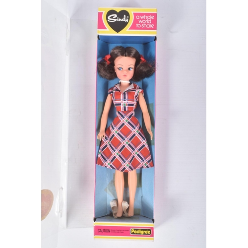 101 - TWO BOXED PEDIGREE SINDY DOLLS, the first a Funtime 44696, tapered dress, few creases to plastic win... 