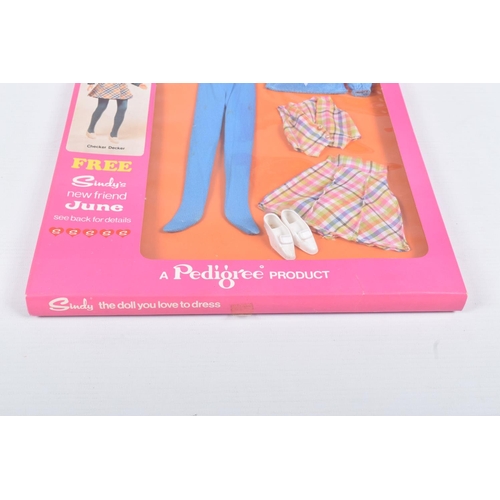 106 - THREE BOXED ROVEX PEDIGREE SINDY OUTFIT SETS, the first a Cosy Coat S202, the second a Checker Decke... 