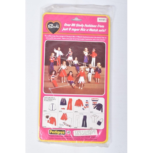 110 - EIGHT PACKAGED PEDIGREE SINDY MIX N MATCH FASHION OUTFITS, to include sets 44181, 44177, 44176, 4417... 