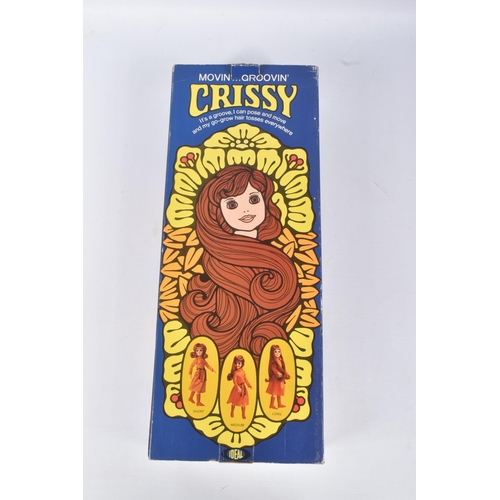 115 - TWO BOXED 1971 IDEAL CRISSY DOLLS, the first a Movin'... Groovin' Crissy, 1082-7, orange dress light... 