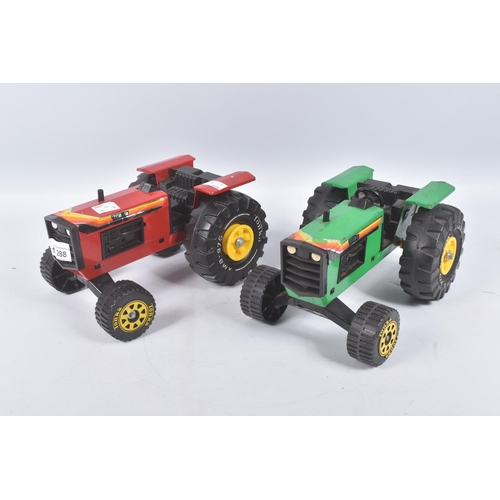 127 - SIX TONKA TOYS TRACTORS, all in playworn condition with paint loss, surface rusting, marking and wea... 