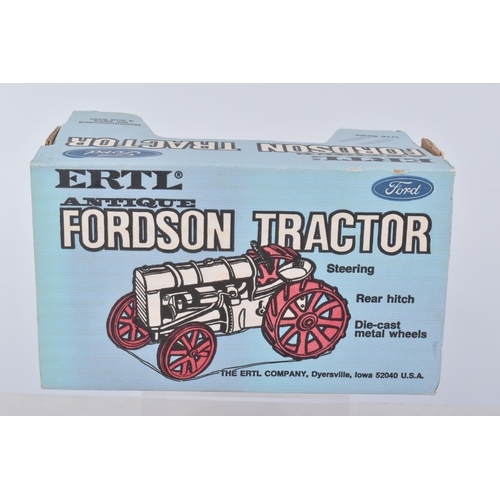 129 - FOUR BOXED DIE-CAST ERTL 1/16 SCALE AGRICULTURALL VEHICLES, the first an Antique Fordson Tractor, re... 