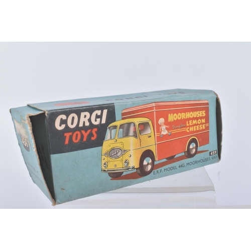 130 - A BOXED CORGI TOYS ERF 44G VAN, numbered 459, yellow cab, red van body, sticker to the side signed '... 