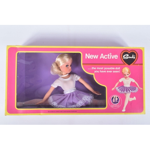 91 - A BOXED PEDIGREE SINDY NEW ACTIVE BALLERINA DOLL, reference 44654, blonde hair, lilac/purple and whi... 