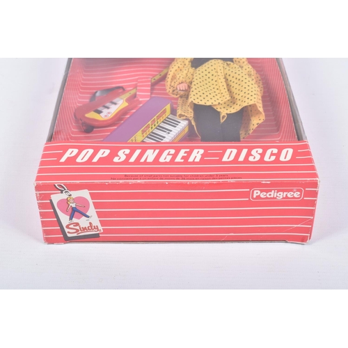 96 - A BOXED PEDIGREE SINDY POP SINGER DISCO DOLL, reference 44776, only creases and sticker residue to p... 