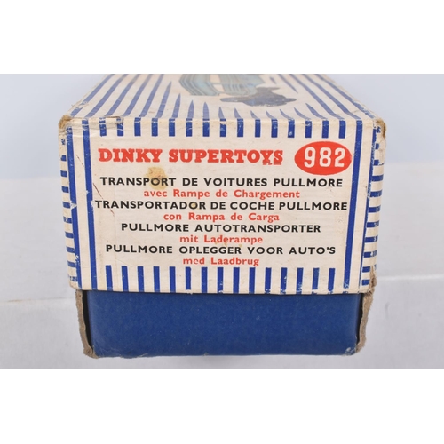 143 - A BOXED DINKY SUPERTOYS BEDFORD PULLMORE CAR TRANSPORTER, No.982, darker blue cab and hubs, lighter ... 