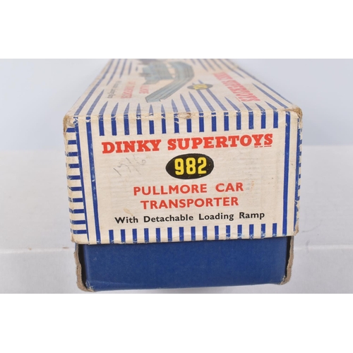 143 - A BOXED DINKY SUPERTOYS BEDFORD PULLMORE CAR TRANSPORTER, No.982, darker blue cab and hubs, lighter ... 