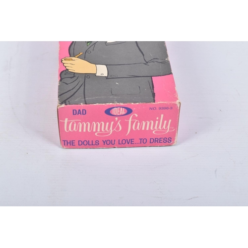 153 - A BOXED IDEAL TAMMY'S FAMILY DOLL, Dad, No.9396-3, in red and white stripe shirt blue trousers, appe... 