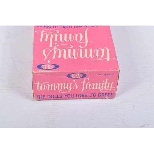 153 - A BOXED IDEAL TAMMY'S FAMILY DOLL, Dad, No.9396-3, in red and white stripe shirt blue trousers, appe... 