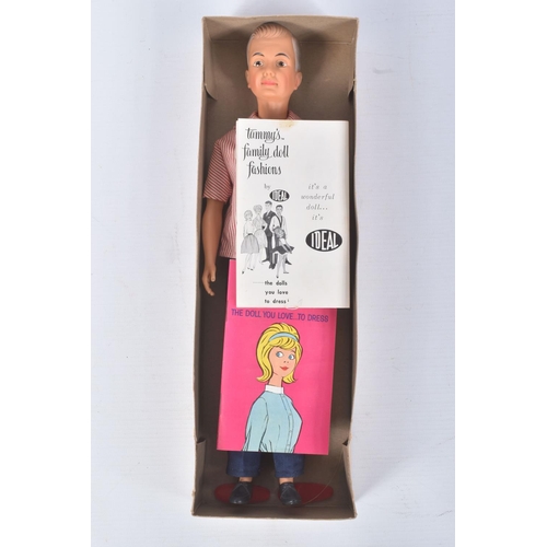 153 - A BOXED IDEAL TAMMY'S FAMILY DOLL, Dad, No.9396-3, in red and white stripe shirt blue trousers, appe... 