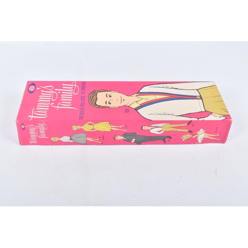 154 - A BOXED IDEAL TAMMY'S FAMILY DOLL, Ted, No.9450-8, in hooped top and blue shorts, appears complete a... 