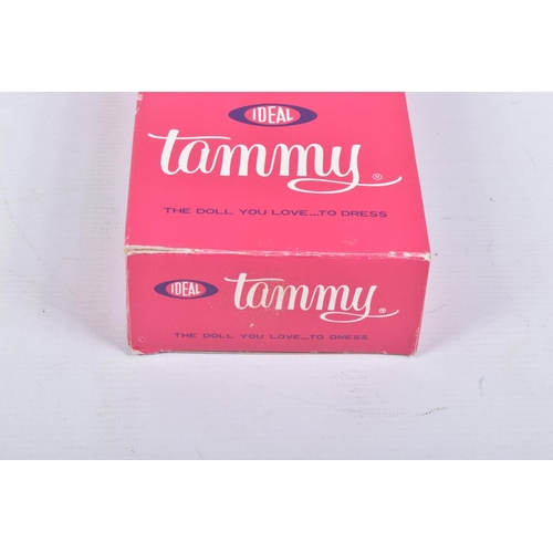 155 - A BOXED IDEAL TAMMY DOLL, blonde doll in pink gingham dress, No.7115-100, head appears paler than ot... 