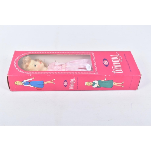 155 - A BOXED IDEAL TAMMY DOLL, blonde doll in pink gingham dress, No.7115-100, head appears paler than ot... 