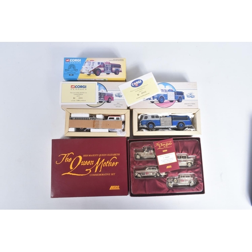 163 - SIX BOXED DIECAST MODEL VEHICLES, to include a Lledo The Queen Mother Commemorative Set QM1004, set ... 