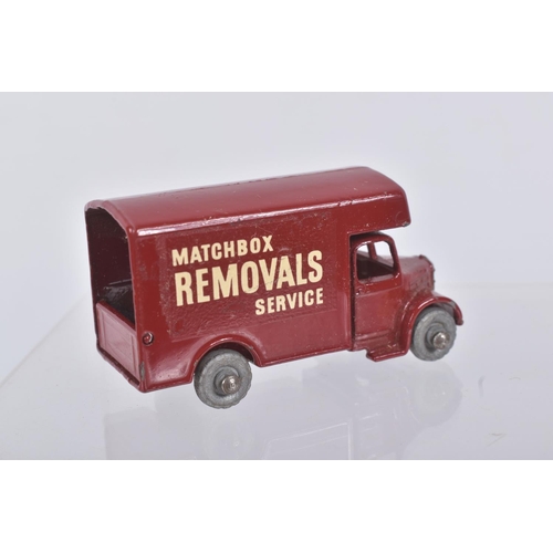 178 - A BOXED MOKO LESNEY BEDFORD REMOVALS VAN, No.17, maroon body with gold trim, in very good condition ... 