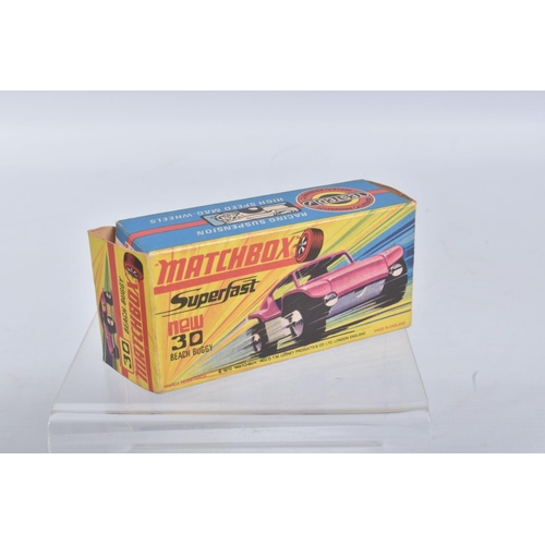 189 - FOUR BOXED MATCHBOX SUPERFAST MODEL CARS, the first a 27 e New Lamborghini Countach, yellow body, re... 