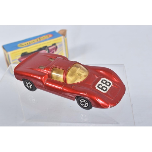 189 - FOUR BOXED MATCHBOX SUPERFAST MODEL CARS, the first a 27 e New Lamborghini Countach, yellow body, re... 