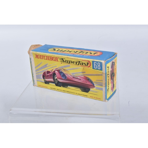 189 - FOUR BOXED MATCHBOX SUPERFAST MODEL CARS, the first a 27 e New Lamborghini Countach, yellow body, re... 