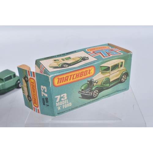 190 - FIVE BOXED MATCHBOX SUPERFAST 75 MODEL CARS, 39 c New Rolls Royce Silver Shadow, red metallic body, ... 