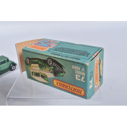 190 - FIVE BOXED MATCHBOX SUPERFAST 75 MODEL CARS, 39 c New Rolls Royce Silver Shadow, red metallic body, ... 