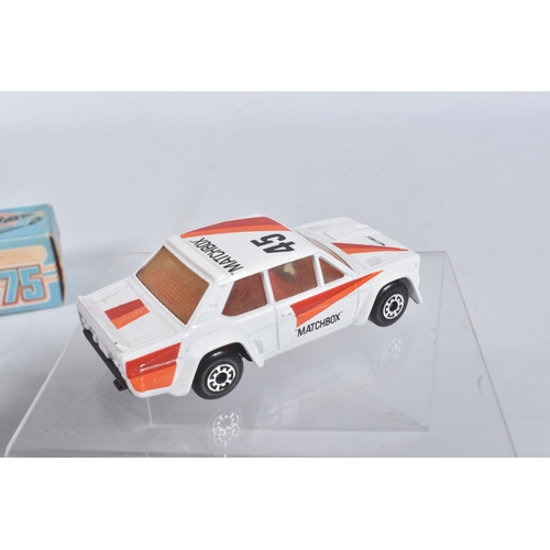 190 - FIVE BOXED MATCHBOX SUPERFAST 75 MODEL CARS, 39 c New Rolls Royce Silver Shadow, red metallic body, ... 