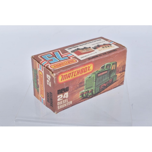 191 - SIX BOXED MATCHBOX SUPERFAST 75 MODEL CARS, the first is a a New 70c S.P. Gun in military green, bro... 