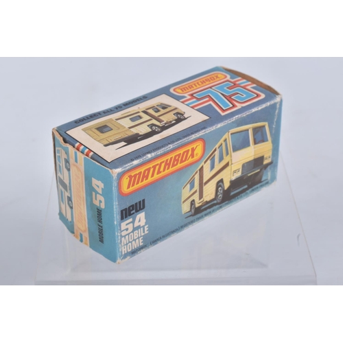 192 - FIVE BOXED MATCHBOX SUPERFAST 75 MODEL CARS, the first a New 54d Mobile Home, cream body with black ... 