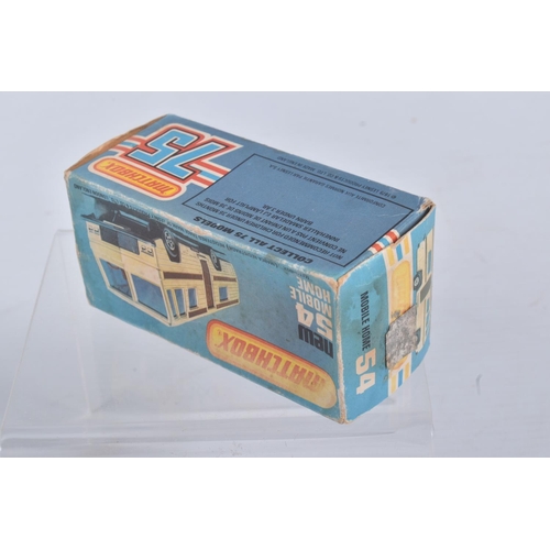 192 - FIVE BOXED MATCHBOX SUPERFAST 75 MODEL CARS, the first a New 54d Mobile Home, cream body with black ... 