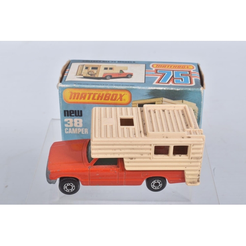 192 - FIVE BOXED MATCHBOX SUPERFAST 75 MODEL CARS, the first a New 54d Mobile Home, cream body with black ... 