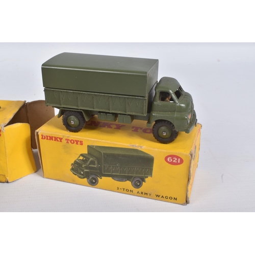 193 - A QUANTITY OF BOXED DINKY TOYS MILITARY VEHICLES, Bedford RL 3T Army Wagon, No.621, Bedford QL Army ... 