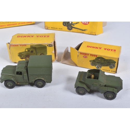 193 - A QUANTITY OF BOXED DINKY TOYS MILITARY VEHICLES, Bedford RL 3T Army Wagon, No.621, Bedford QL Army ... 