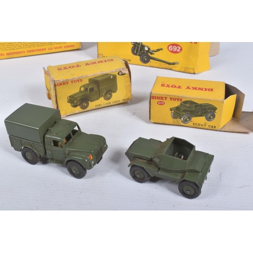 193 - A QUANTITY OF BOXED DINKY TOYS MILITARY VEHICLES, Bedford RL 3T Army Wagon, No.621, Bedford QL Army ... 