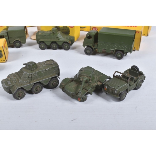 193 - A QUANTITY OF BOXED DINKY TOYS MILITARY VEHICLES, Bedford RL 3T Army Wagon, No.621, Bedford QL Army ... 