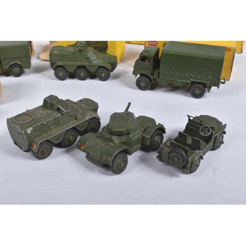 193 - A QUANTITY OF BOXED DINKY TOYS MILITARY VEHICLES, Bedford RL 3T Army Wagon, No.621, Bedford QL Army ... 