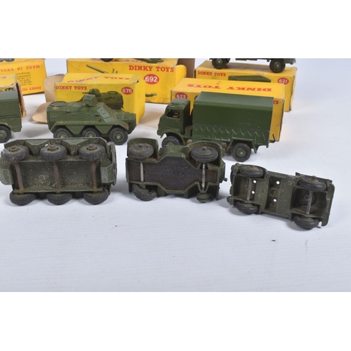 193 - A QUANTITY OF BOXED DINKY TOYS MILITARY VEHICLES, Bedford RL 3T Army Wagon, No.621, Bedford QL Army ... 