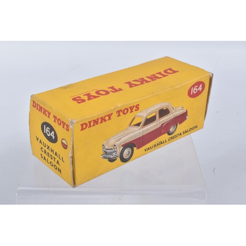 194 - TWO BOXED DIE CAST DINKY TOYS MODEL VEHICLES, the first a Vauxhall Crest Saloon, reference 164, Maro... 